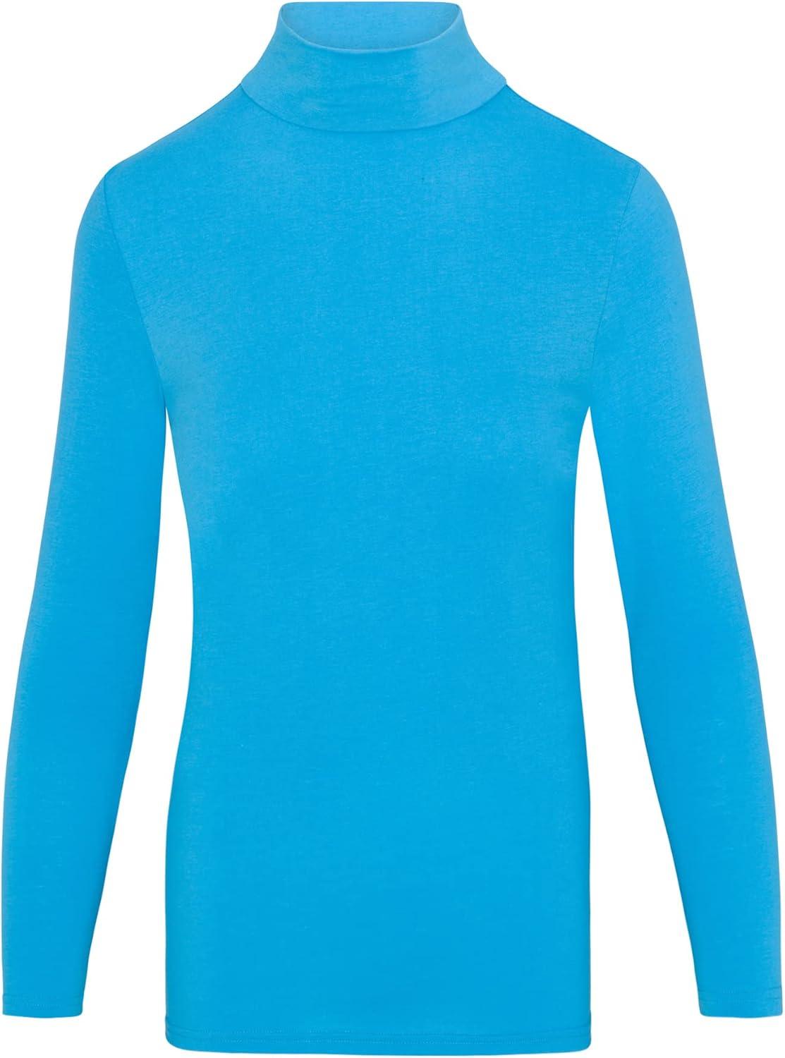 imageNatural Uniforms Womens Long Sleeve Mock TurtleNeck TShirt Under ScrubWater Blue