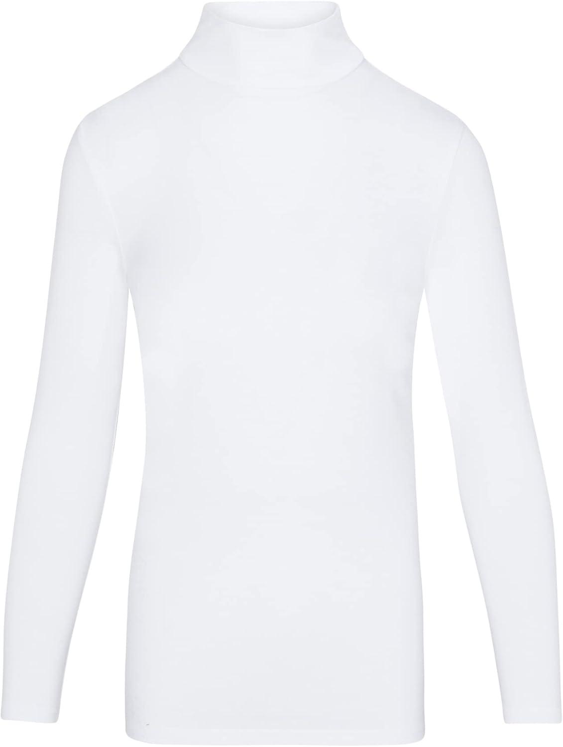 imageNatural Uniforms Womens Long Sleeve Mock TurtleNeck TShirt Under ScrubWhite