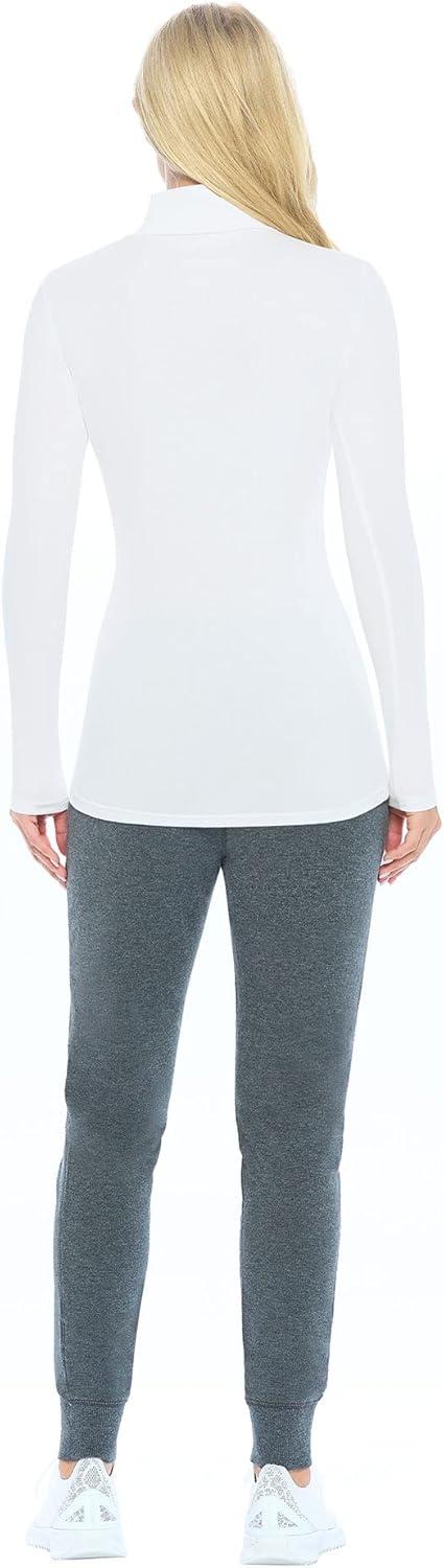 imageNatural Uniforms Womens Long Sleeve Mock TurtleNeck TShirt Under ScrubWhite