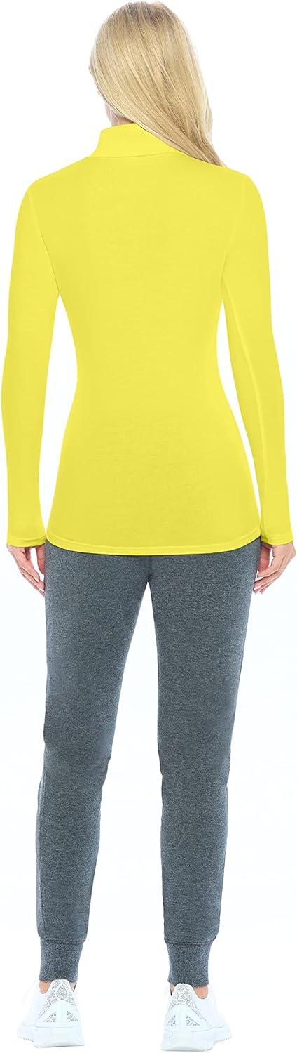 imageNatural Uniforms Womens Long Sleeve Mock TurtleNeck TShirt Under ScrubYellow