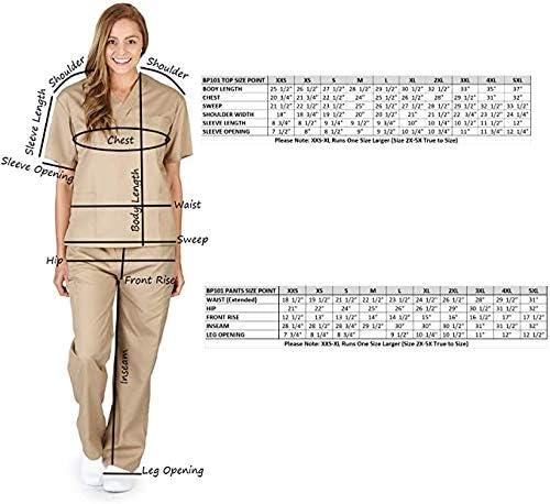 imageNatural Uniforms Womens Scrub Set Medical Scrub Tops and Pants Pack of 2 SetBurgundy