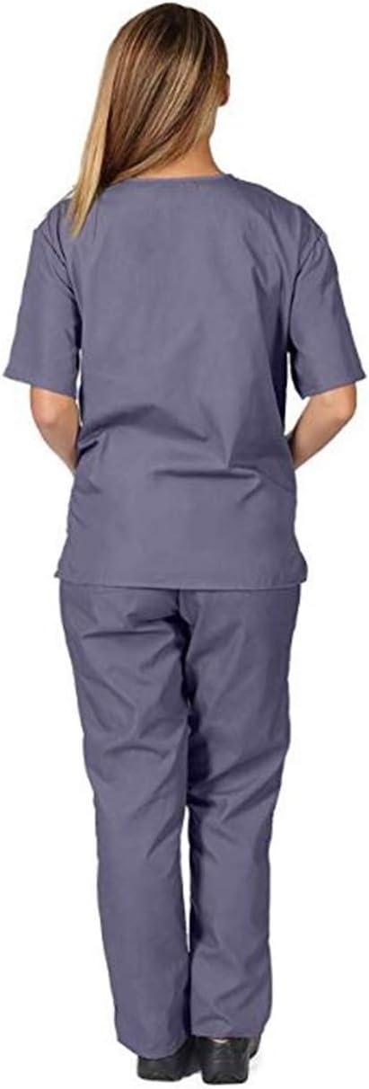 imageNatural Uniforms Womens Scrub Set Medical Scrub Tops and Pants Pack of 2 SetPewter Charcoal