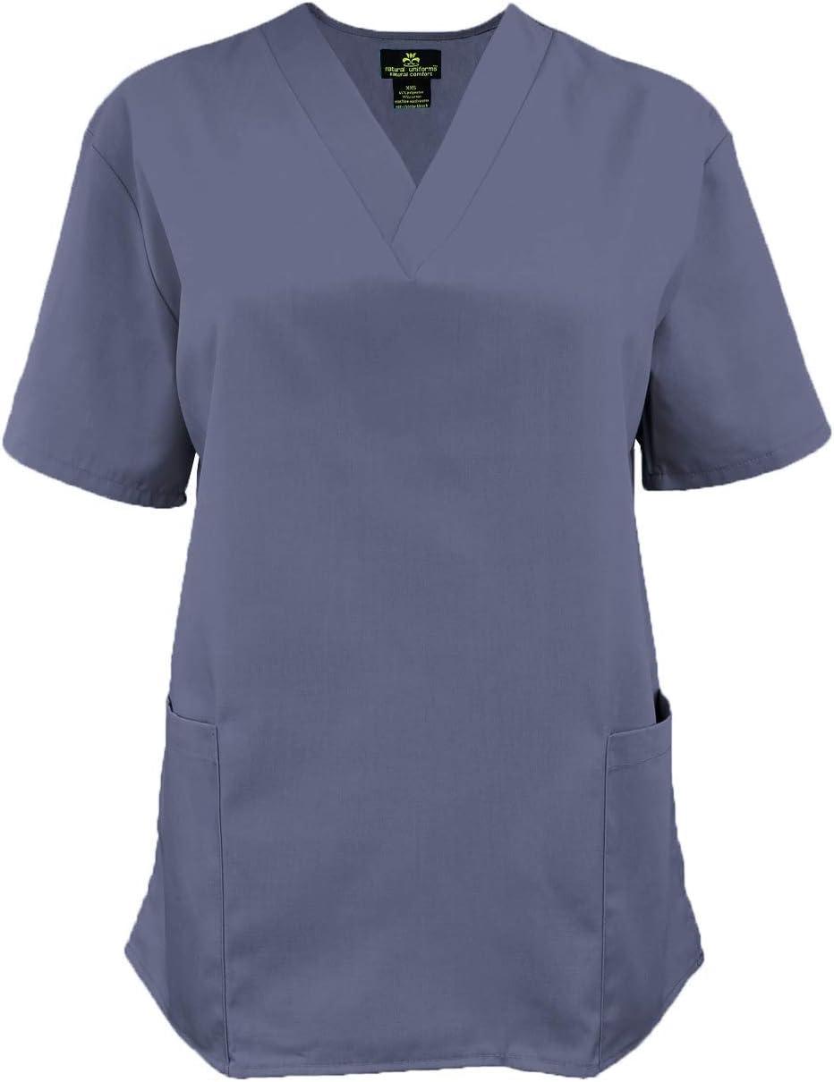 imageNatural Uniforms Womens Scrub Set Medical Scrub Tops and Pants Pack of 2 SetPewter Charcoal