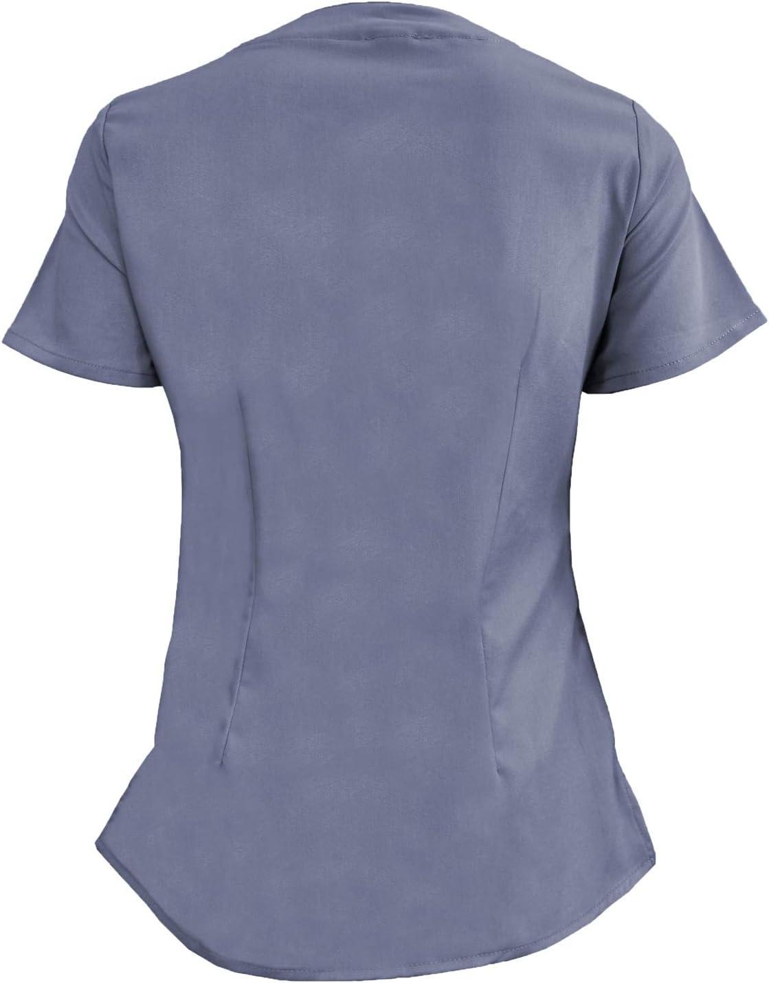 imageNatural Uniforms Womens Ultra Soft Modern Fit Mock Wrap Work Uniform Top and Pant Set 82019200Charcoal