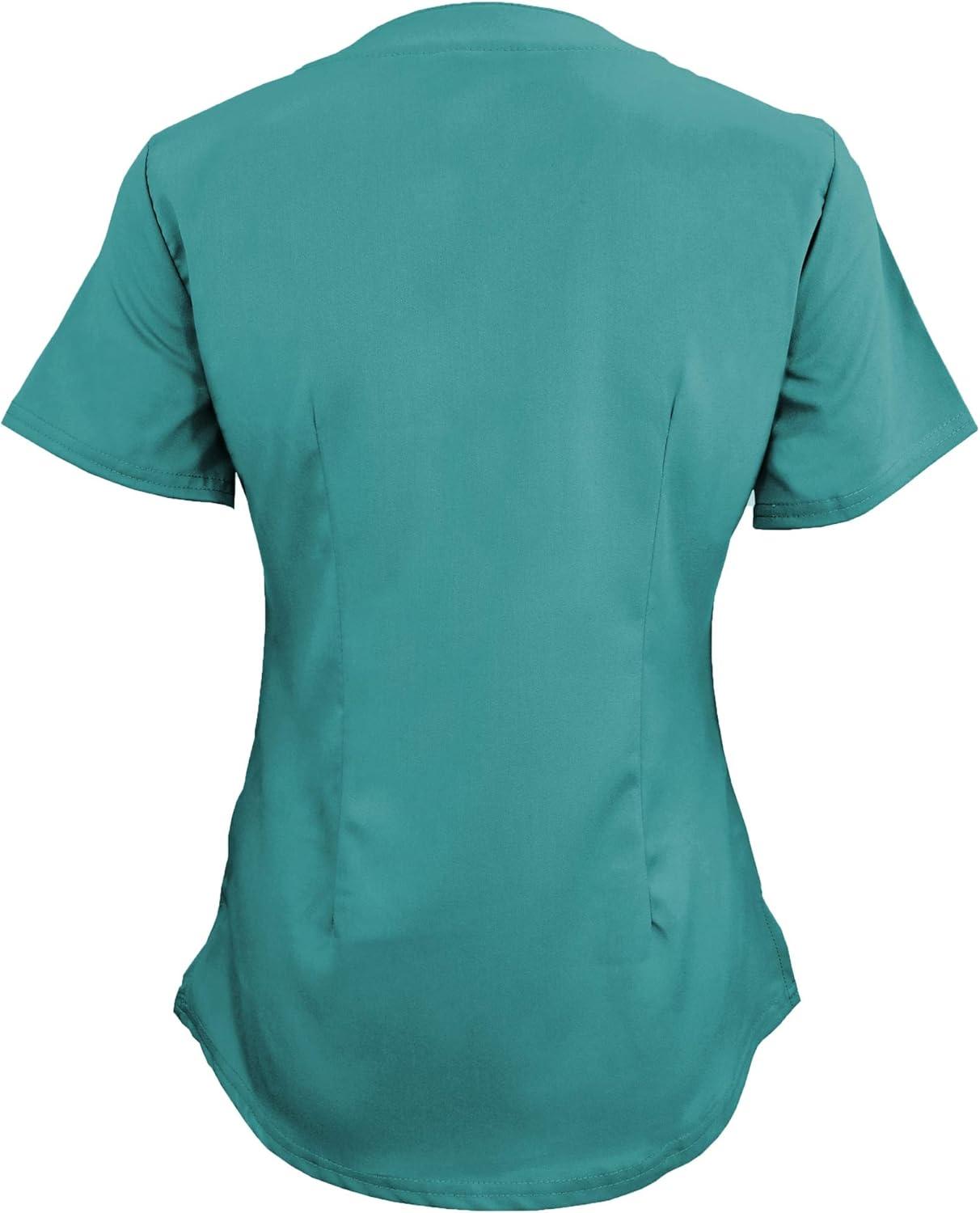 imageNatural Uniforms Womens Ultra Soft Stretch DropNeck Scrub Top 8200Teal