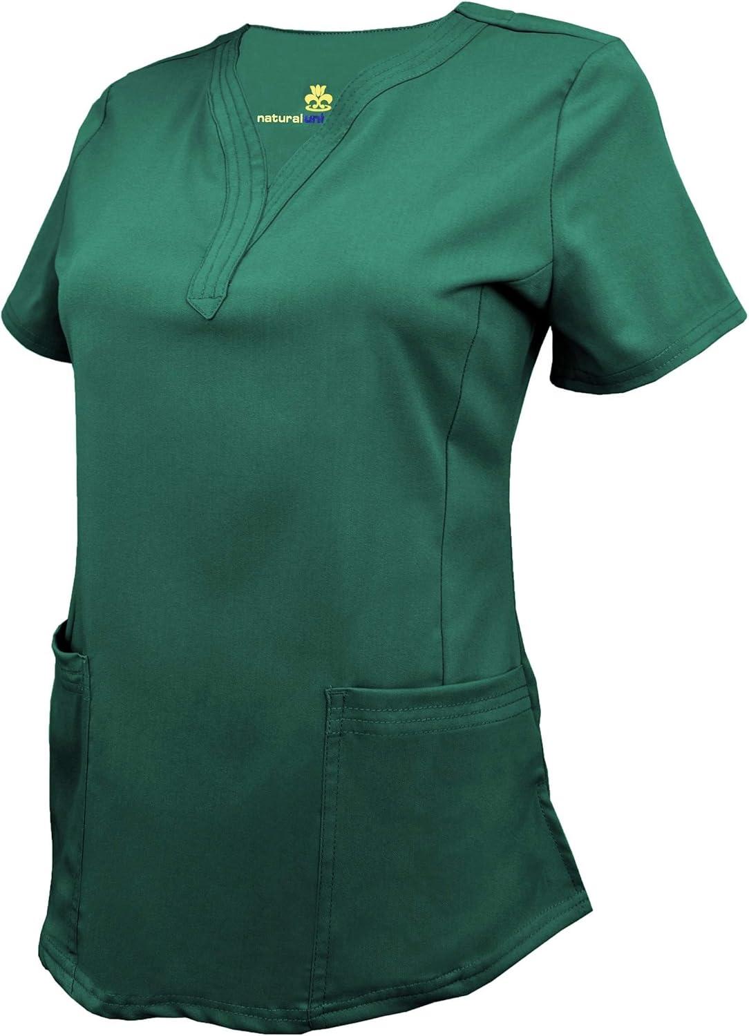 imageNatural Uniforms Womens Ultra Soft Stretch DropNeck Scrub Top 8200True Hunter Green