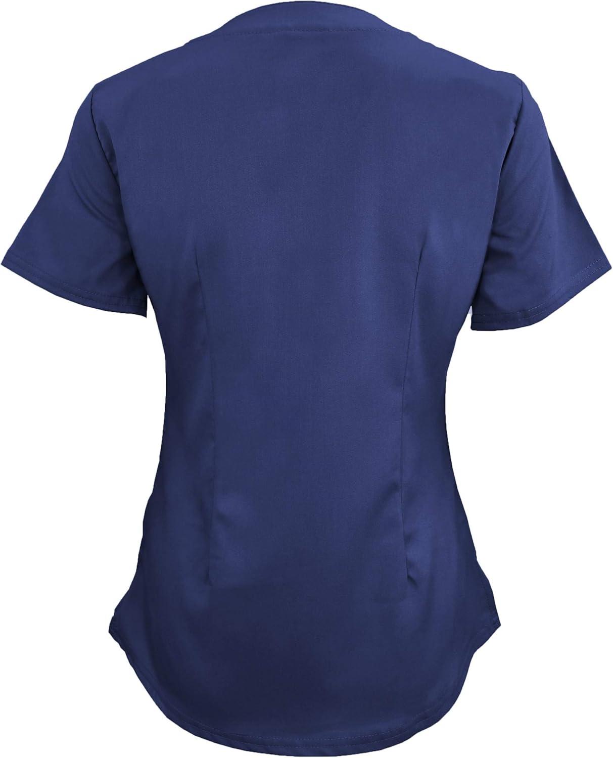 imageNatural Uniforms Womens Ultra Soft Stretch DropNeck Scrub Top 8200True Navy Blue