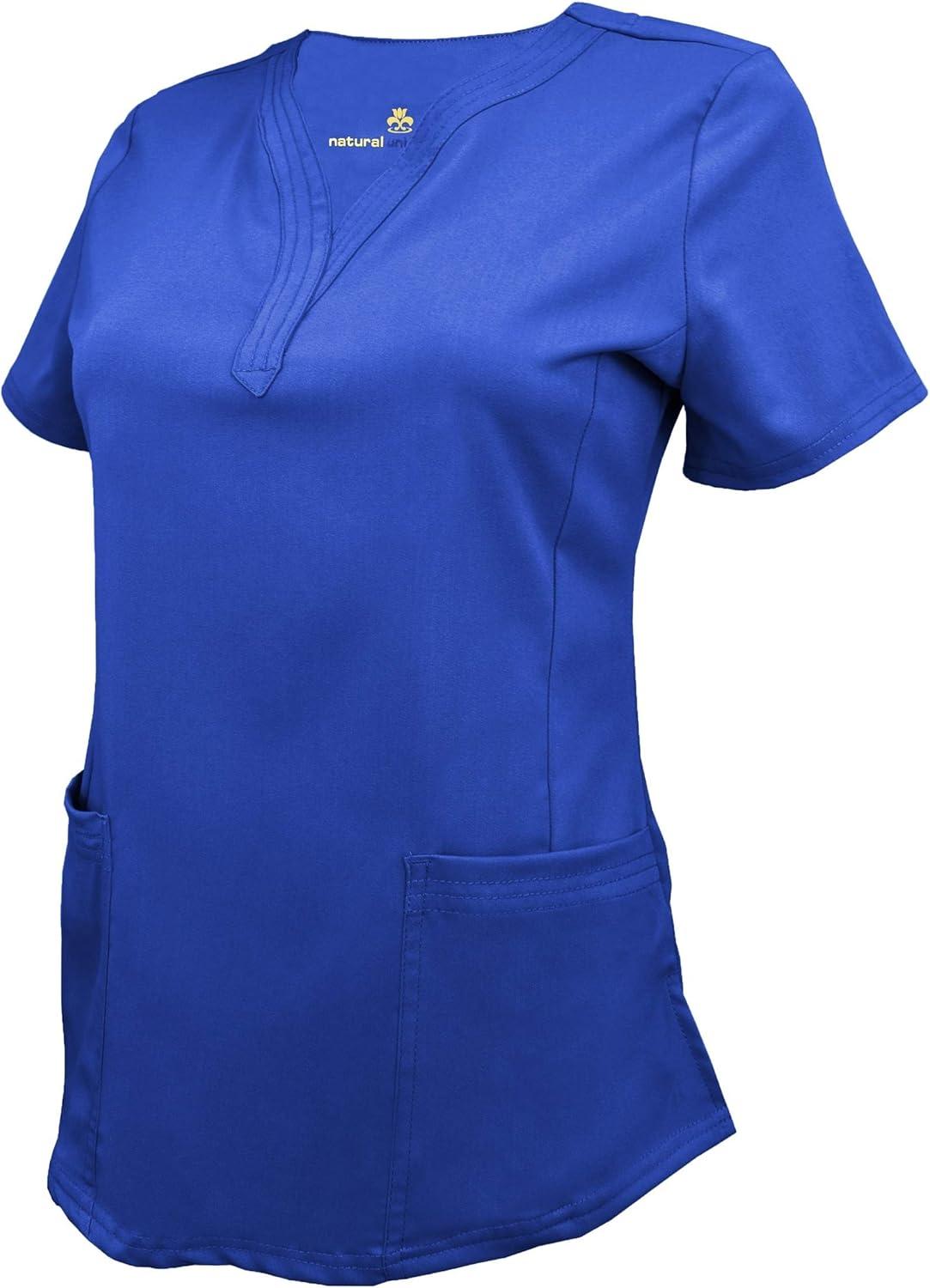 imageNatural Uniforms Womens Ultra Soft Stretch DropNeck Scrub Top 8200True Royal Blue