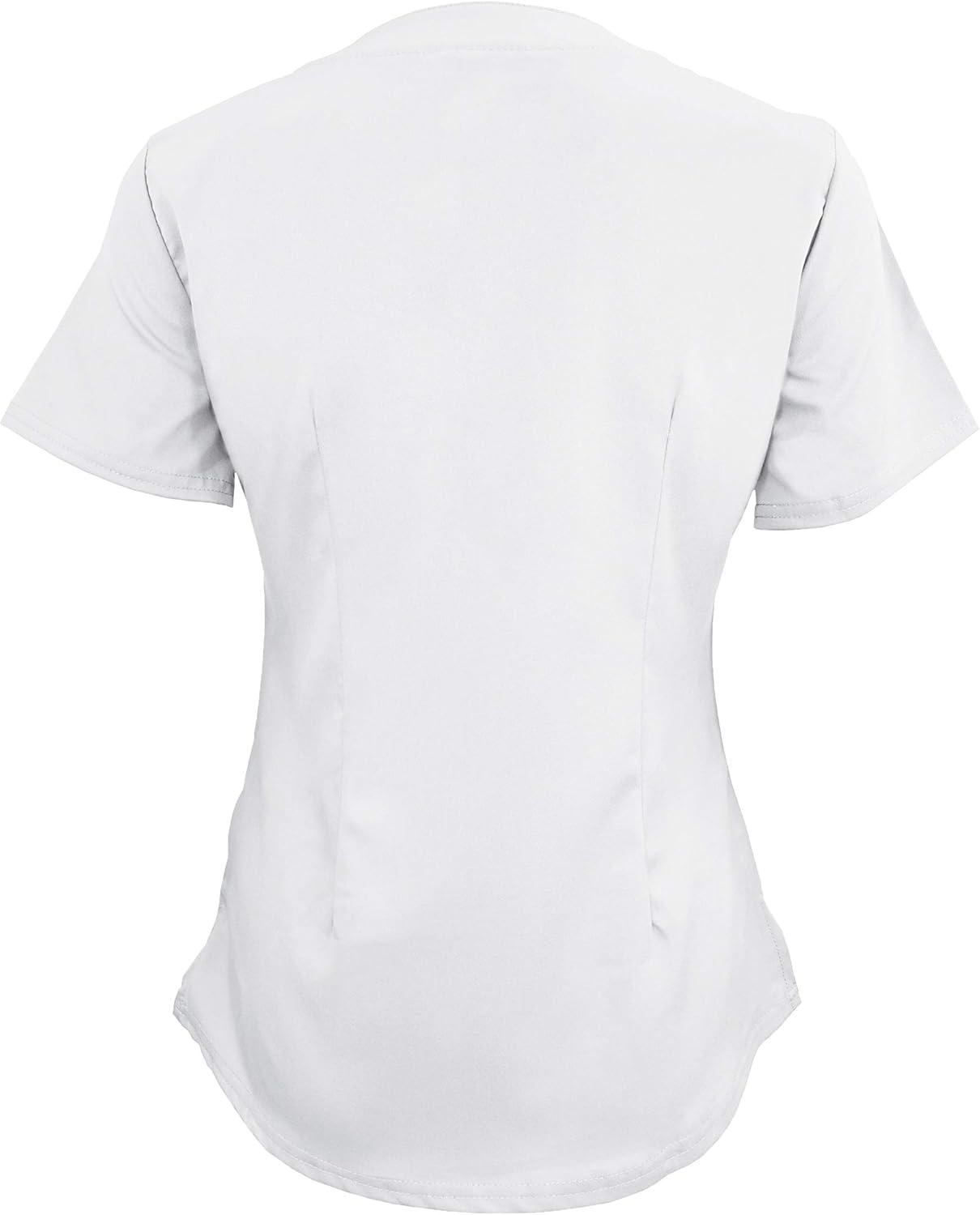 imageNatural Uniforms Womens Ultra Soft Stretch DropNeck Scrub Top 8200White