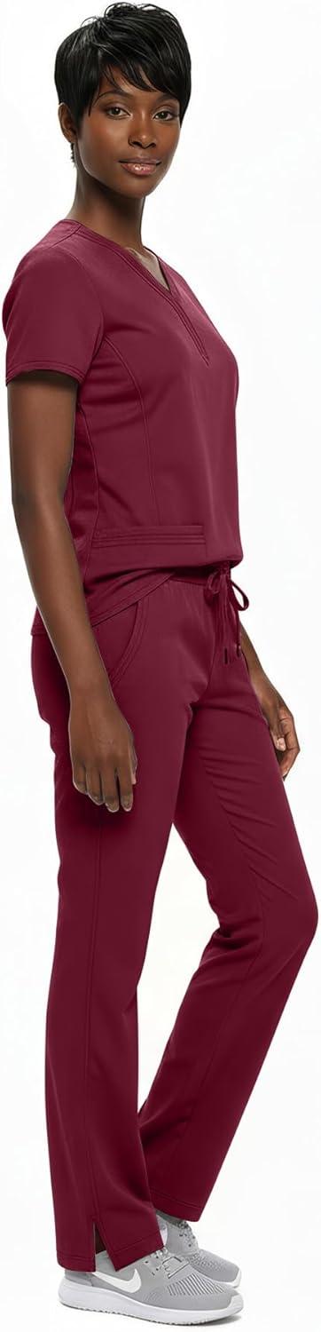 imageNatural Uniforms Womens Ultra Soft YNeck Scrub Set 82009200Burgundy