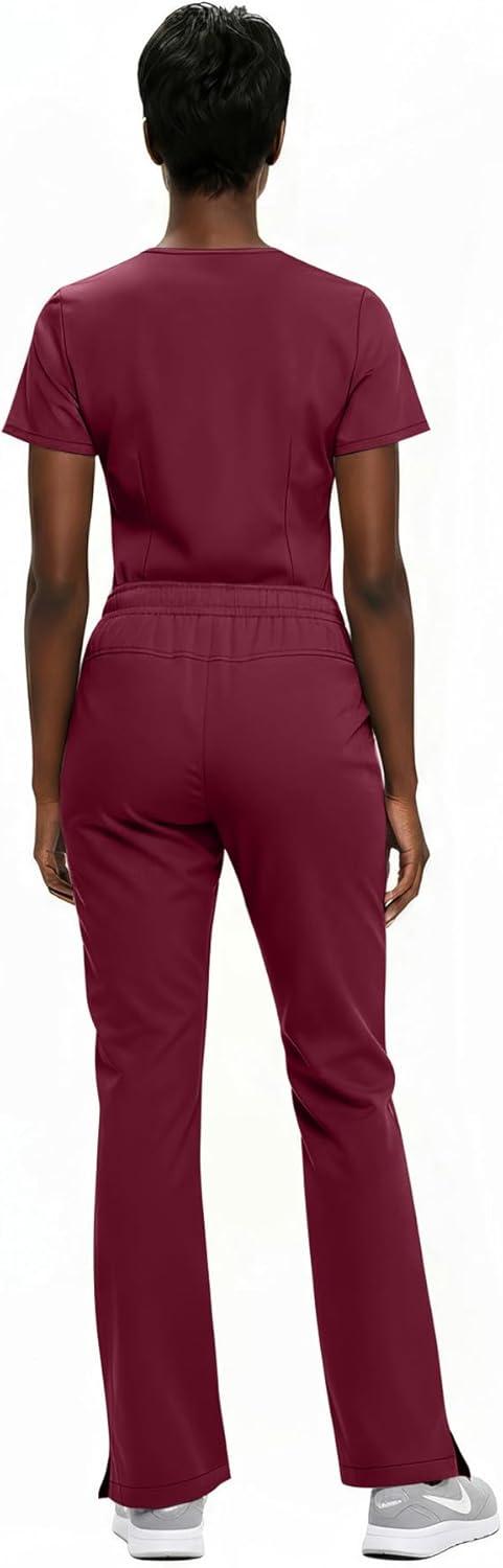 imageNatural Uniforms Womens Ultra Soft YNeck Scrub Set 82009200Burgundy