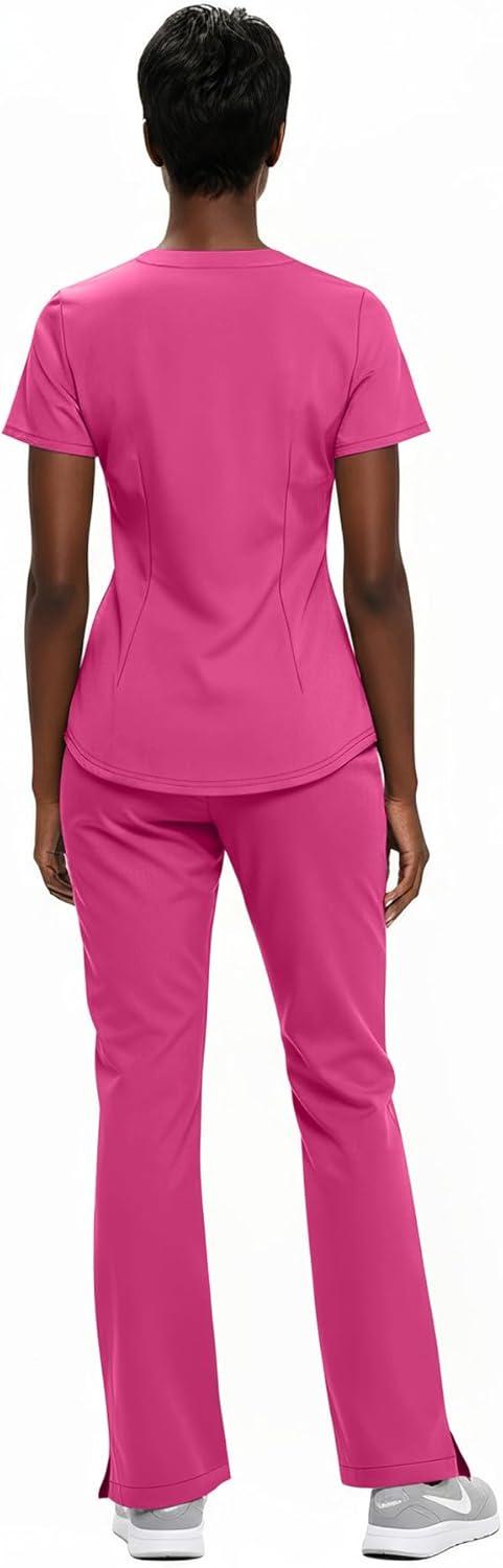 imageNatural Uniforms Womens Ultra Soft YNeck Scrub Set 82009200Hot Pink
