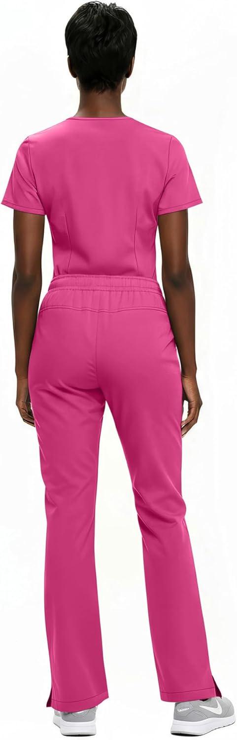 imageNatural Uniforms Womens Ultra Soft YNeck Scrub Set 82009200Hot Pink