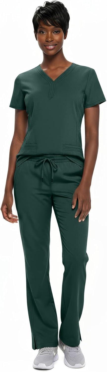 imageNatural Uniforms Womens Ultra Soft YNeck Scrub Set 82009200Hunter Green