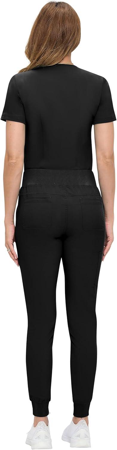 imageNatural Uniforms Womens UltraSoft Luxe Stretch Jogger Scrub Set with Regular and Petite SizesBlack