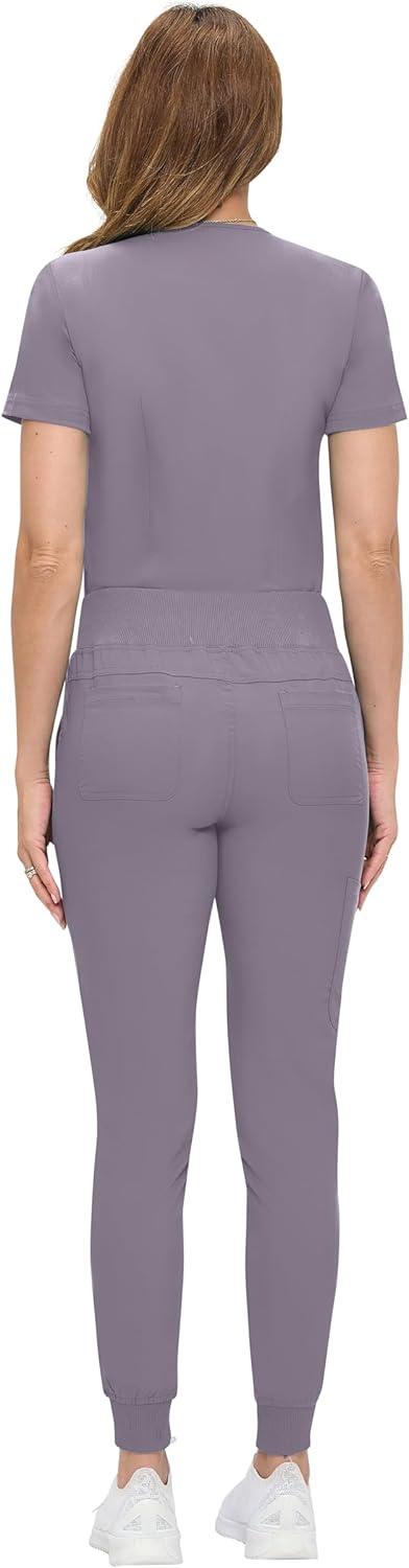 imageNatural Uniforms Womens UltraSoft Luxe Stretch Jogger Scrub Set with Regular and Petite SizesCharcoal