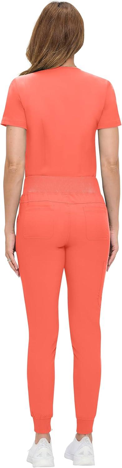 imageNatural Uniforms Womens UltraSoft Luxe Stretch Jogger Scrub Set with Regular and Petite SizesCoral