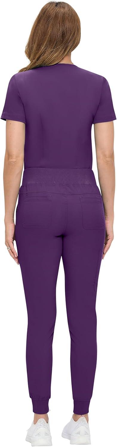 imageNatural Uniforms Womens UltraSoft Luxe Stretch Jogger Scrub Set with Regular and Petite SizesEggplant