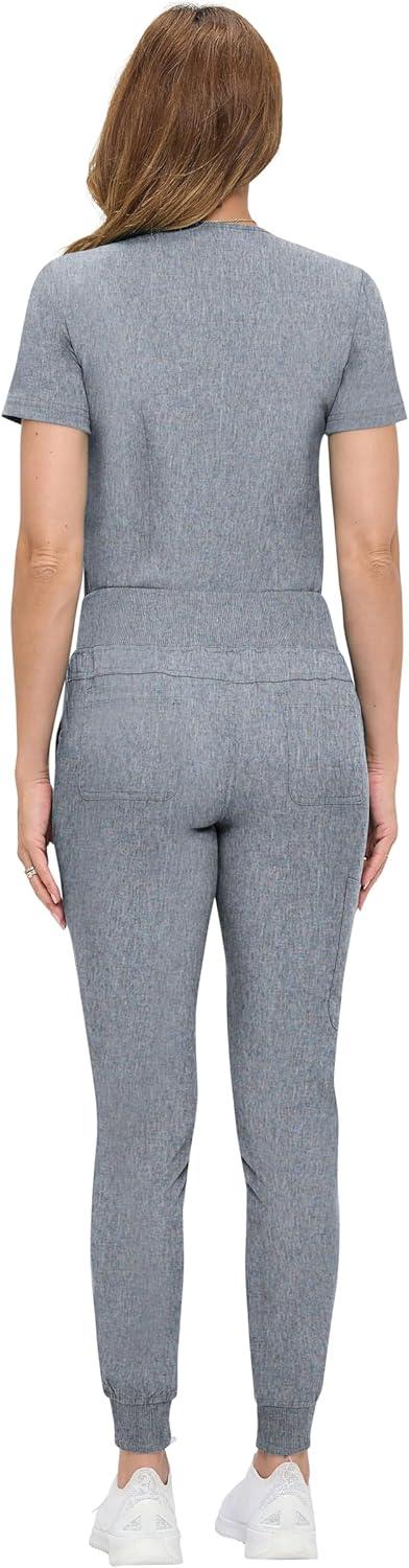 imageNatural Uniforms Womens UltraSoft Luxe Stretch Jogger Scrub Set with Regular and Petite SizesHeather Grey