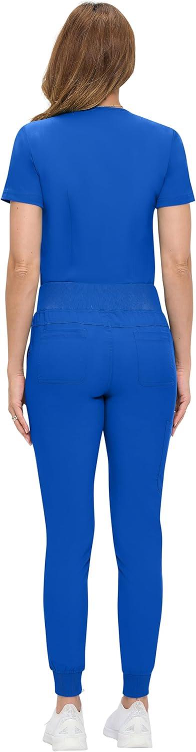 imageNatural Uniforms Womens UltraSoft Luxe Stretch Jogger Scrub Set with Regular and Petite SizesTrue Royal Blue