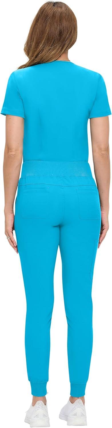imageNatural Uniforms Womens UltraSoft Luxe Stretch Jogger Scrub Set with Regular and Petite SizesWater Blue
