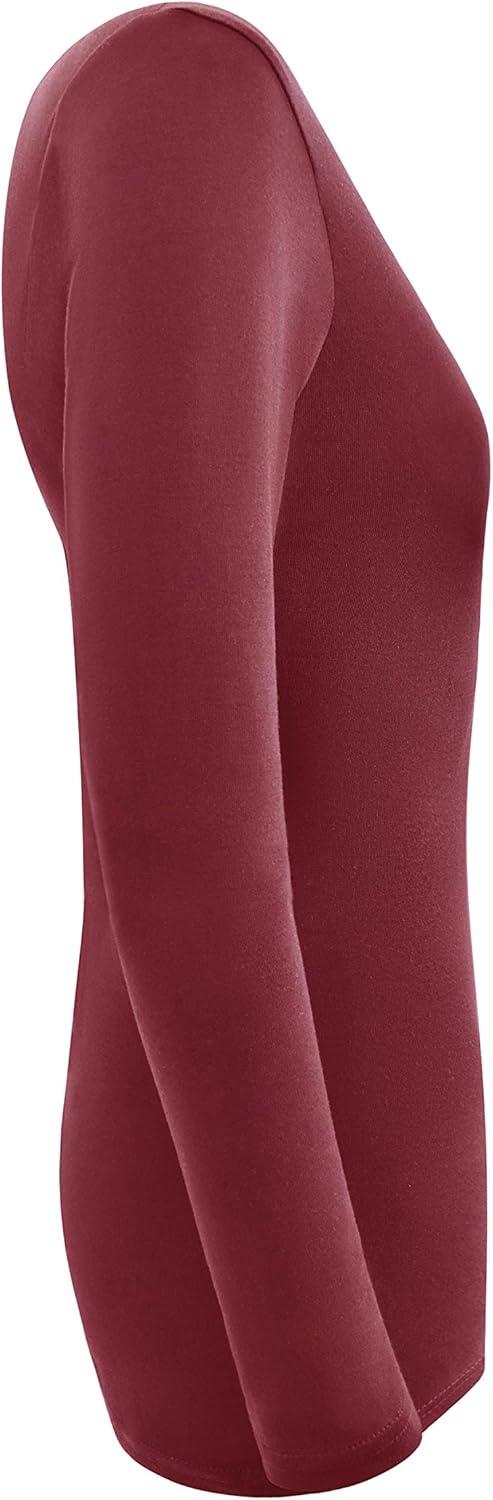 imageNatural Uniforms Womens Under Scrub Tee VNeck Long Sleeve TShirt3PackBurgundy