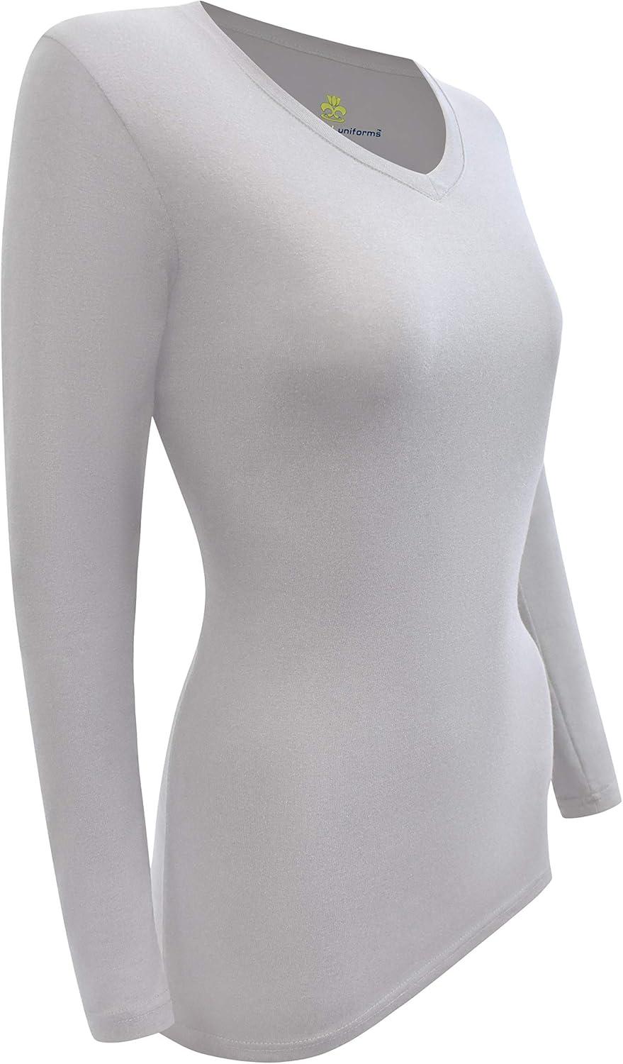 imageNatural Uniforms Womens Under Scrub Tee VNeck Long Sleeve TShirt3PackGrey