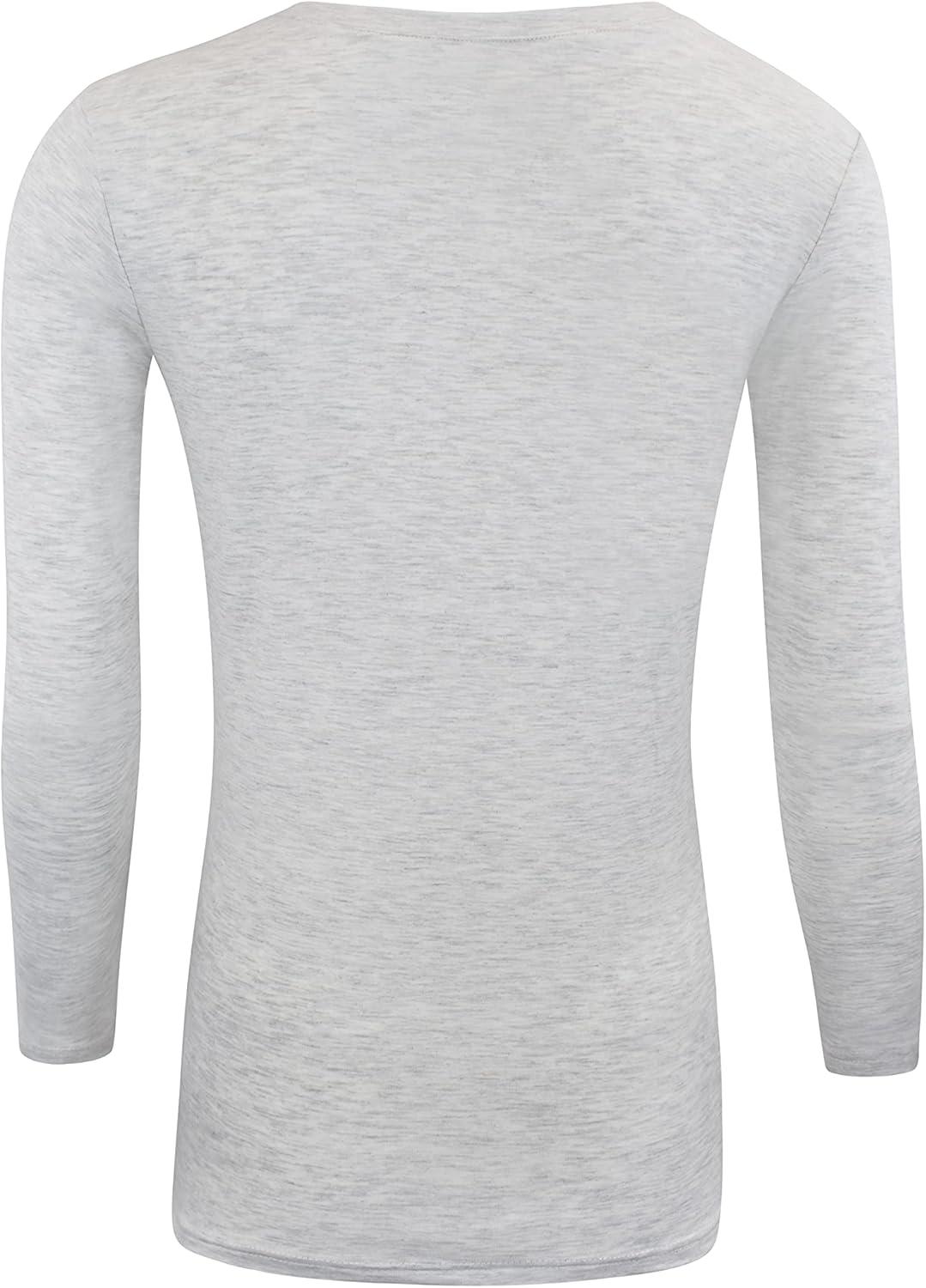 imageNatural Uniforms Womens Under Scrub Tee VNeck Long Sleeve TShirt3PackHeather Grey