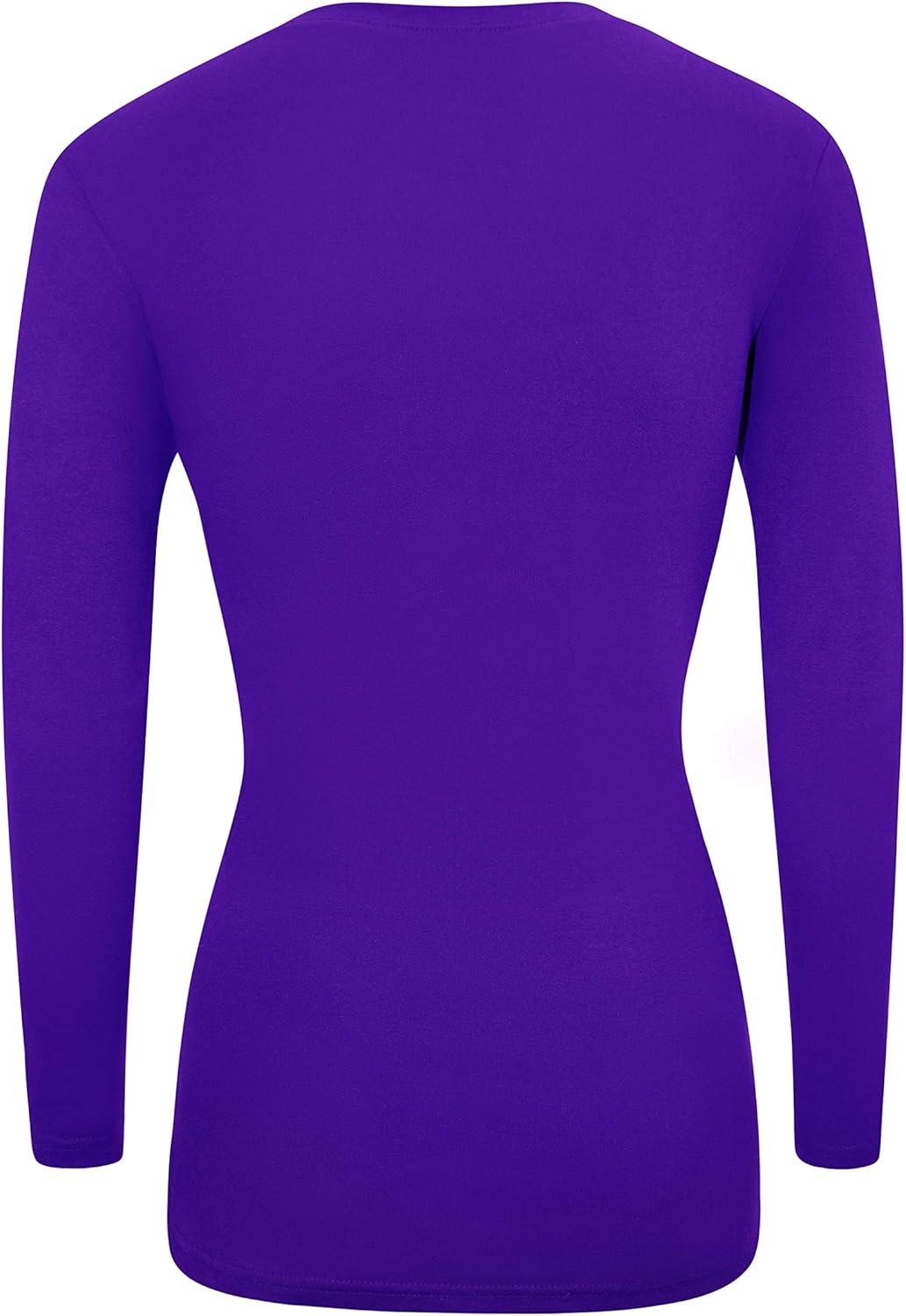 imageNatural Uniforms Womens Under Scrub Tee VNeck Long Sleeve TShirt3PackPurple
