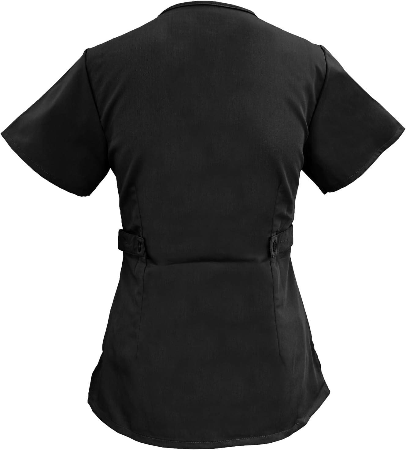 imageSoft Premium Mock Wrap Professional WorkWear Women Top and Pant Set 81159118Black