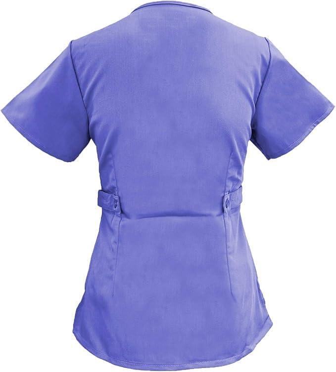 imageSoft Premium Mock Wrap Professional WorkWear Women Top and Pant Set 81159118Ceil Blue