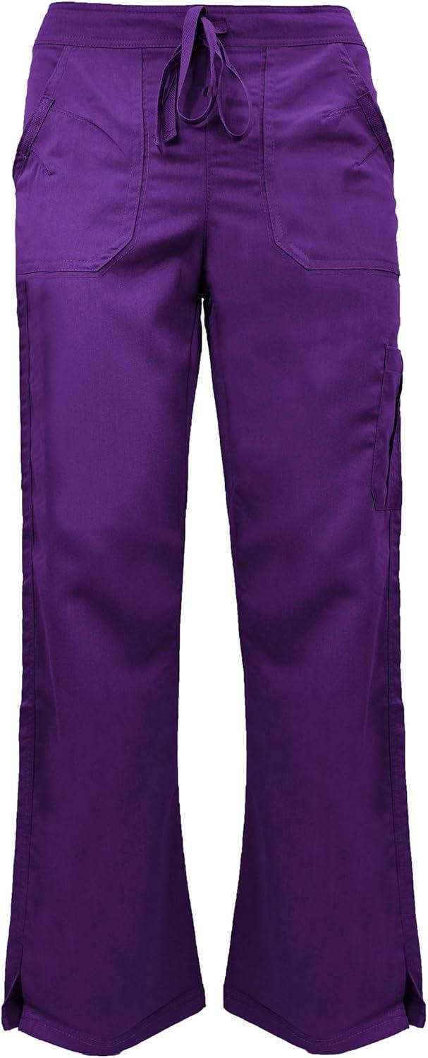imageSoft Premium Mock Wrap Professional WorkWear Women Top and Pant Set 81159118Purple