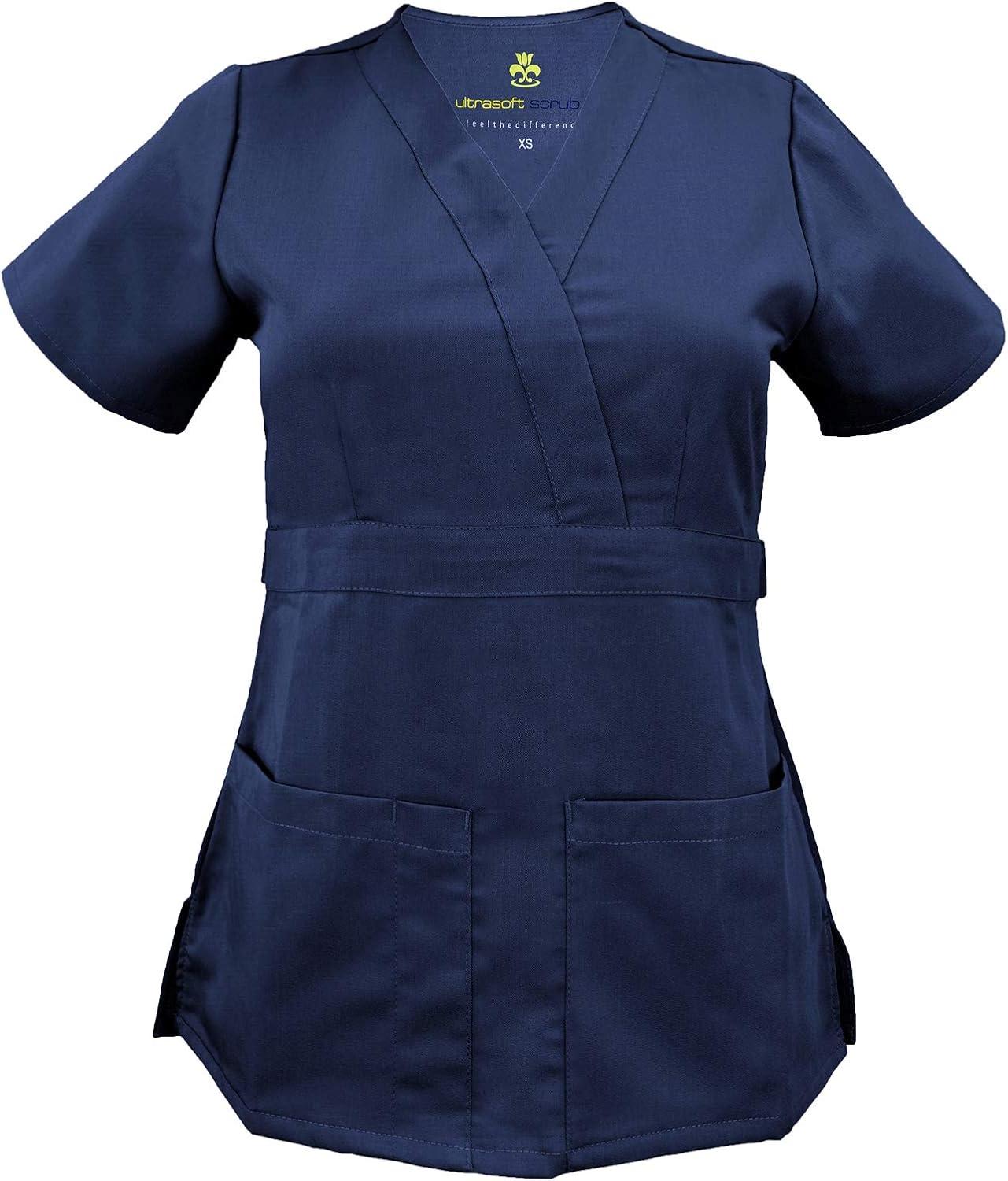 imageSoft Premium Mock Wrap Professional WorkWear Women Top and Pant Set 81159118True Navy Blue