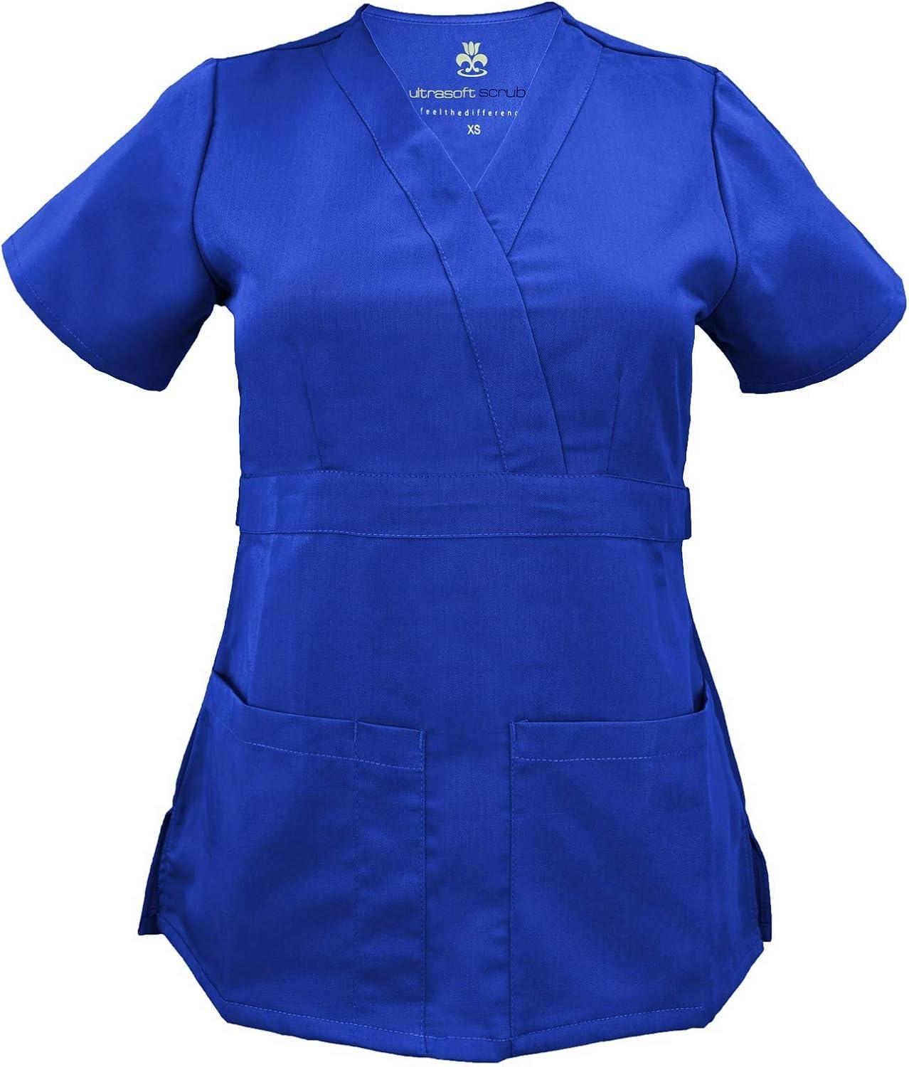 imageSoft Premium Mock Wrap Professional WorkWear Women Top and Pant Set 81159118True Royal Blue