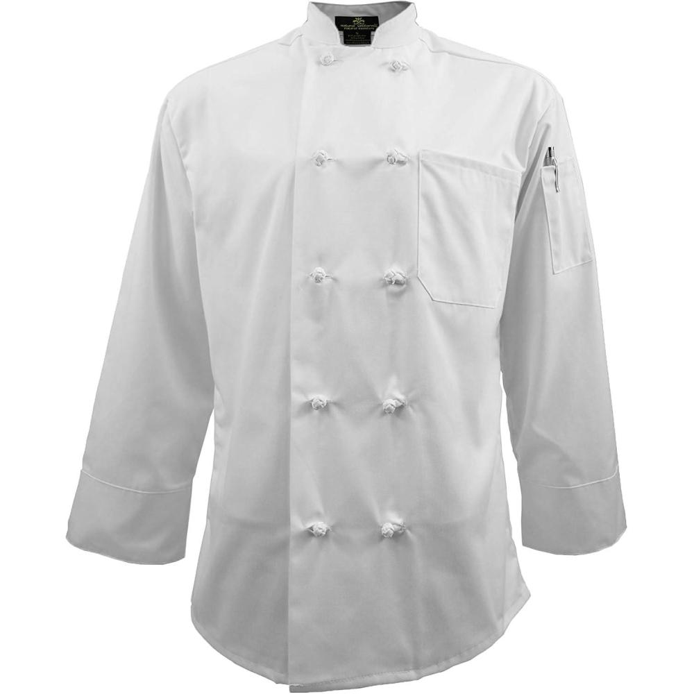 imageNatural Uniforms Chef Coat with Knot ButtonsMulti Pack QuantitiesWhite1