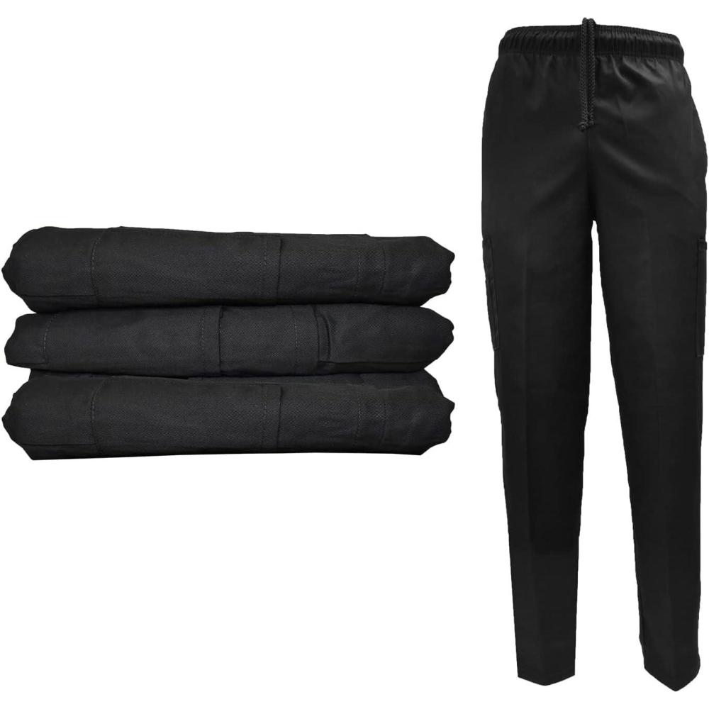 imageNatural Uniforms Classic 6 Pocket Black Chef Pants with MultiPack Quantities Available3