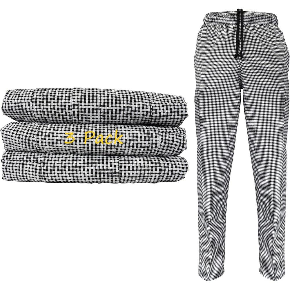 imageNatural Uniforms Classic Houndstooth Chef Pants with MultiPack QTYS Available3