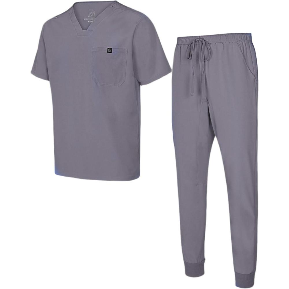 imageNatural Uniforms Mens Luxe Stretch Jogger Scrub SetCharcoal