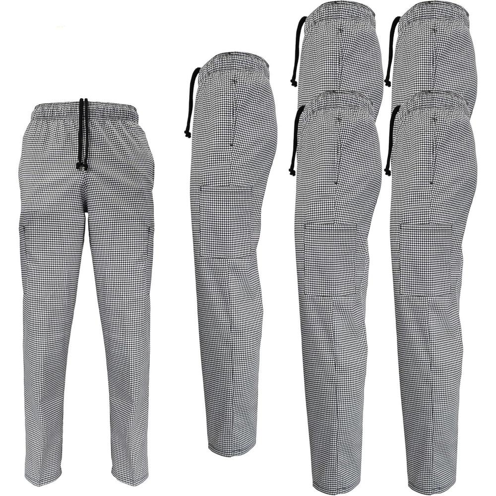 imageNatural Uniforms MultiPack Mens Classic Houndstooth Chef Pants 6 Small