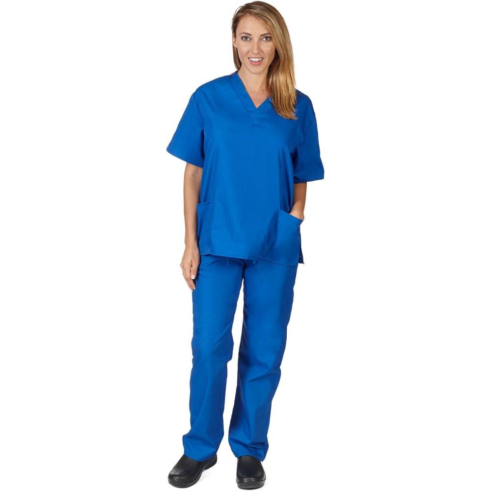 imageNatural Uniforms Women Scrub Set Medical Scrub Top and Pants True Royal Blue XXXXLarge