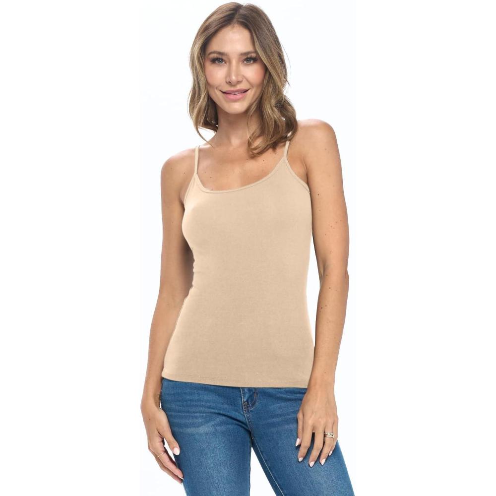 imageNatural Uniforms Womens Camisole Tank TopBreathable Cotton StretchSand