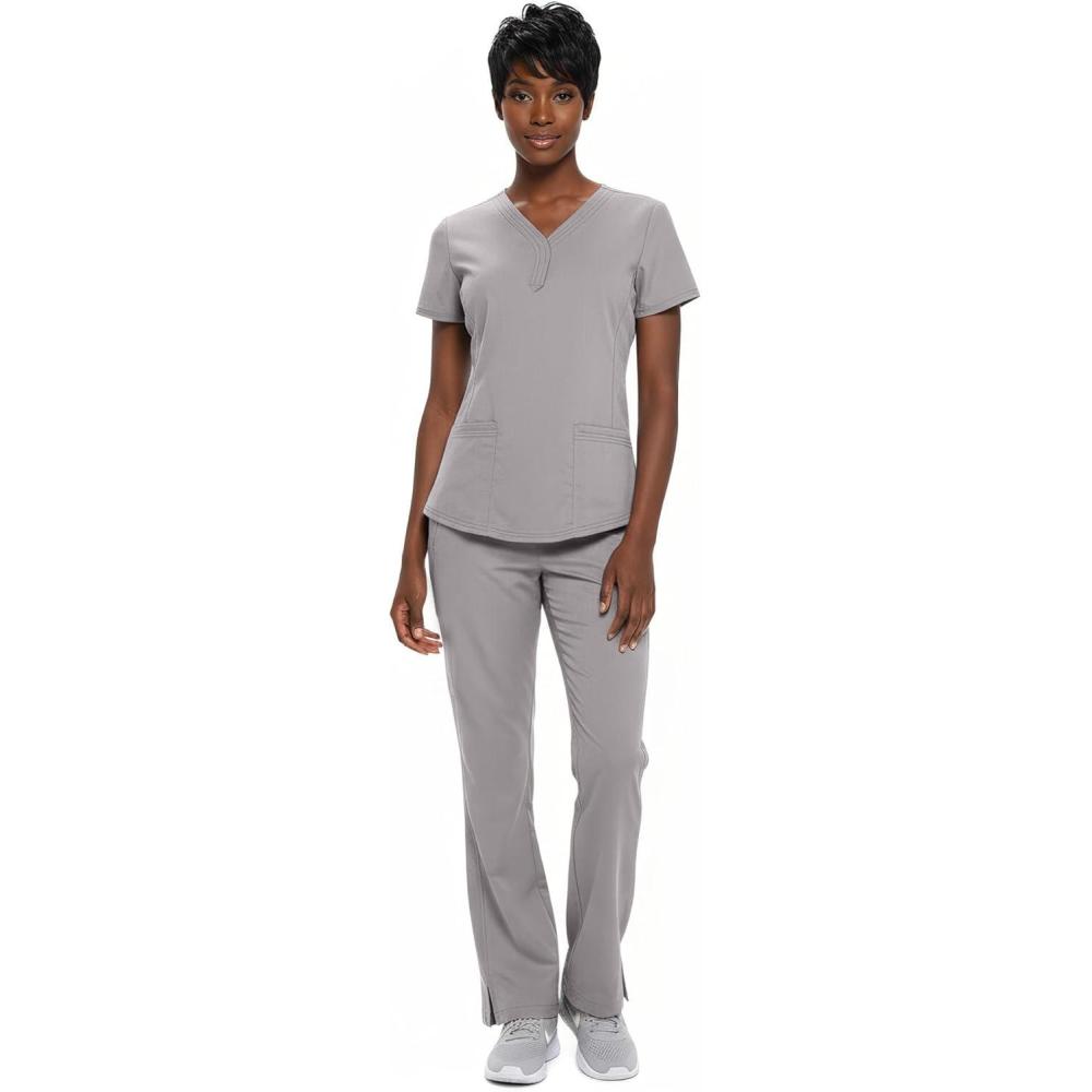 imageNatural Uniforms Womens Ultra Soft YNeck Scrub Set 82009200Grey