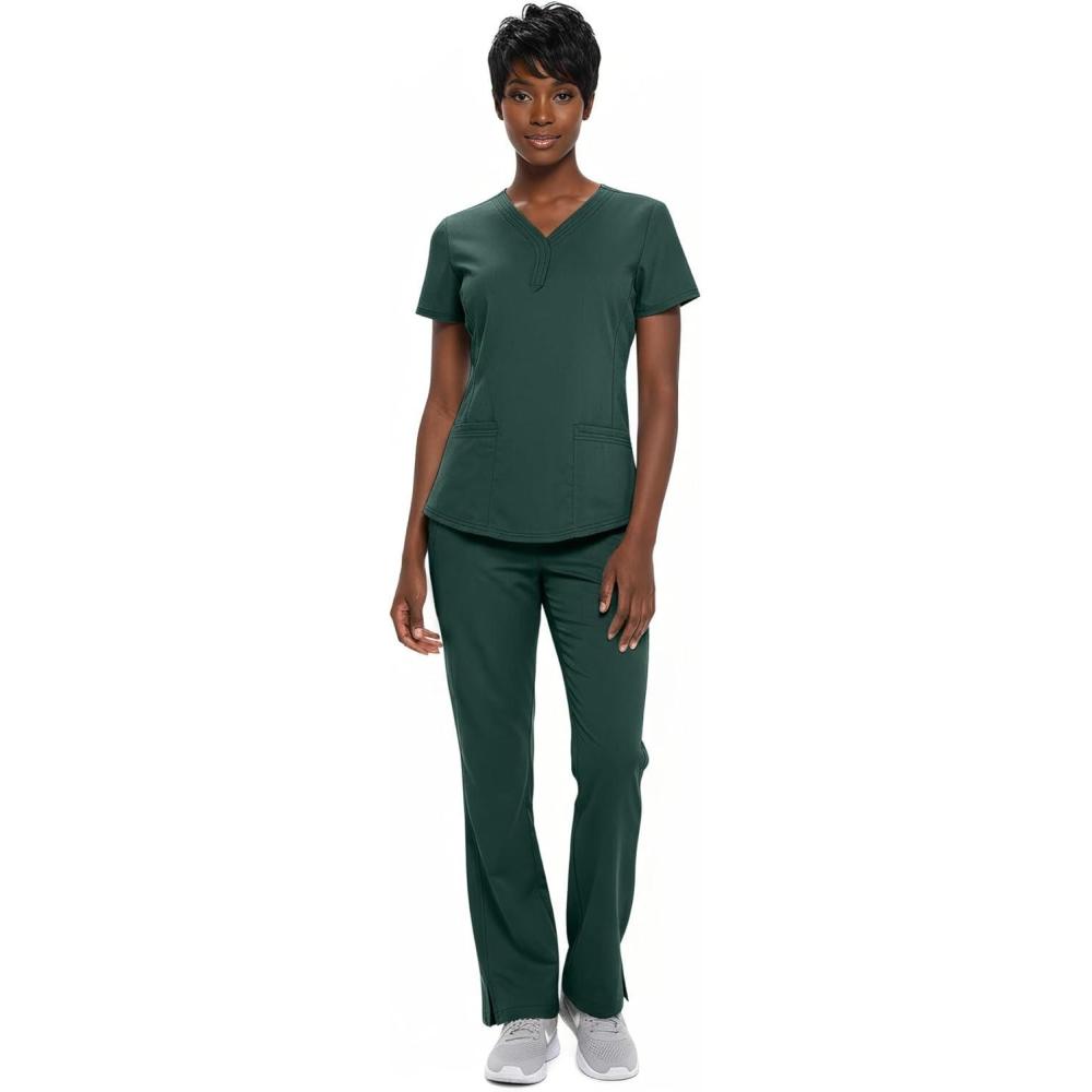 imageNatural Uniforms Womens Ultra Soft YNeck Scrub Set 82009200Hunter Green