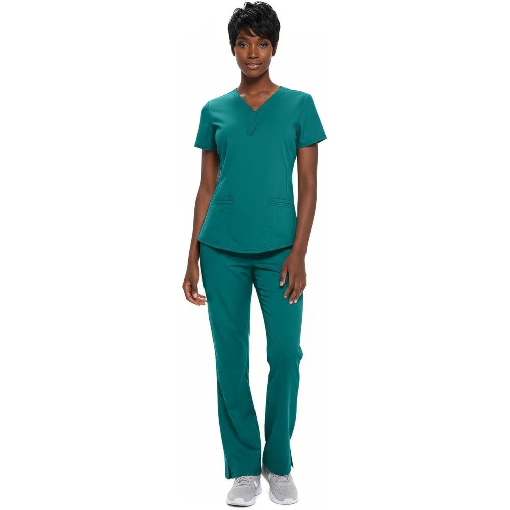 imageNatural Uniforms Womens Ultra Soft YNeck Scrub Set 82009200True Hunter Green