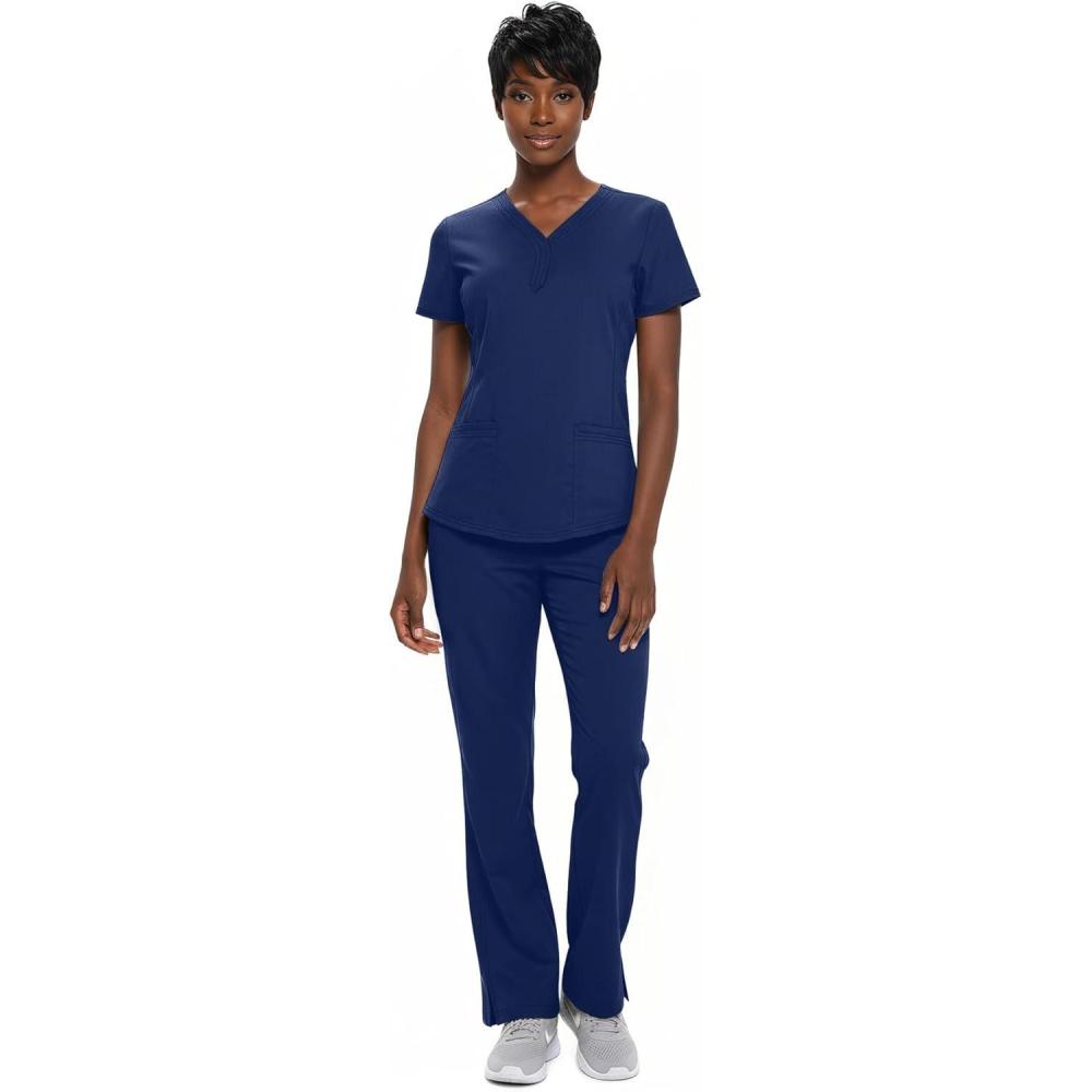 imageNatural Uniforms Womens Ultra Soft YNeck Scrub Set 82009200True Navy Blue