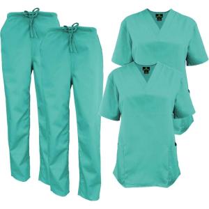 Natural Uniforms Unisex Scrub Set – Medical Scrub Top and Pant(Surgical Green)