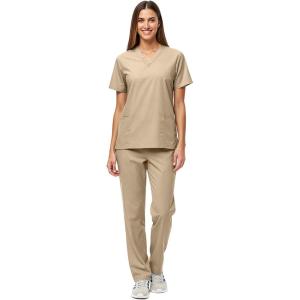Natural Uniforms Unisex Scrub Set-Top and Pant Set (Standard Workwear Scrub Set)(Khaki)