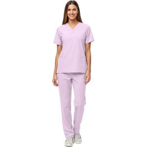 Natural Uniforms Unisex Scrub Set-Top and Pant Set (Standard Workwear Scrub Set)(Lilac)