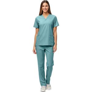 Natural Uniforms Unisex Scrub Set-Top and Pant Set (Standard Workwear Scrub Set)(Misty)