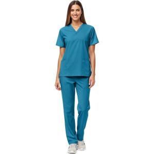 Natural Uniforms Unisex Scrub Set-Top and Pant Set (Standard Workwear Scrub Set)(Teal)